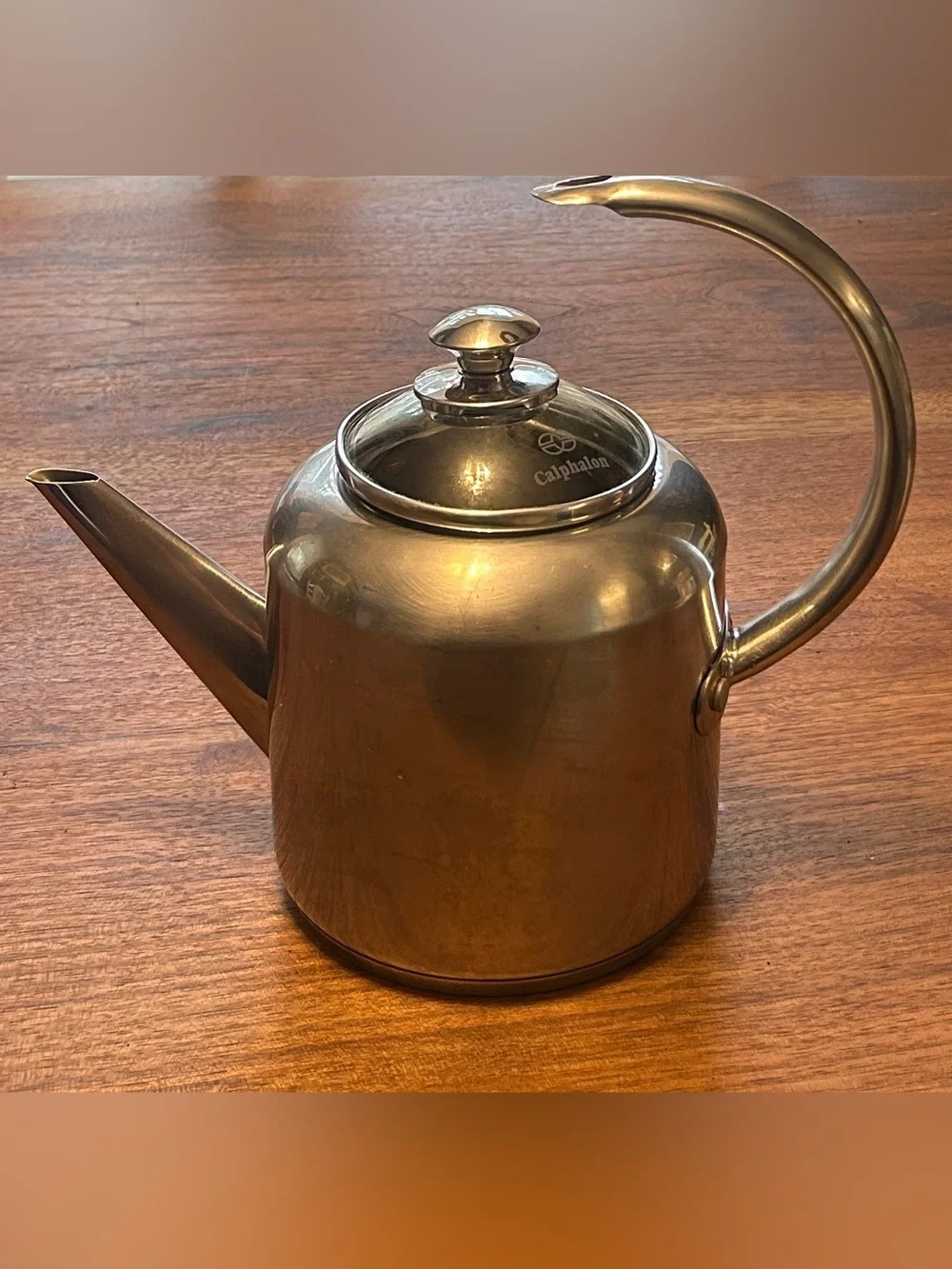 Calphalon Stainless Steel Tea Kettle, Hot Water Pot 2 quart #4302 w/ Glass Lid